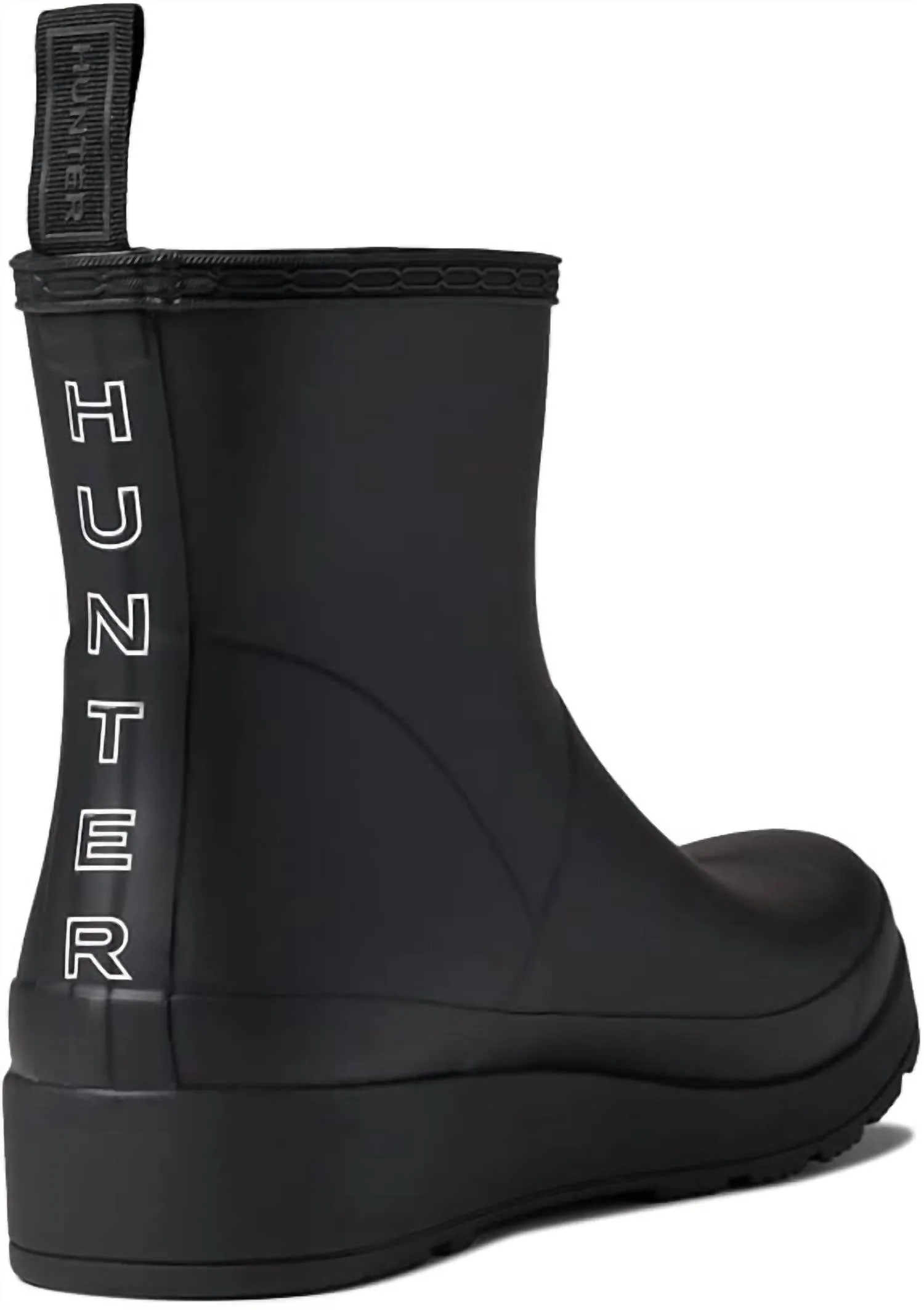 Women's Play Short Backstrap Rain Boot In Black/white