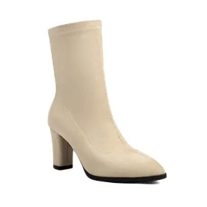 Women's Pointed Toe High Heel Short Boots