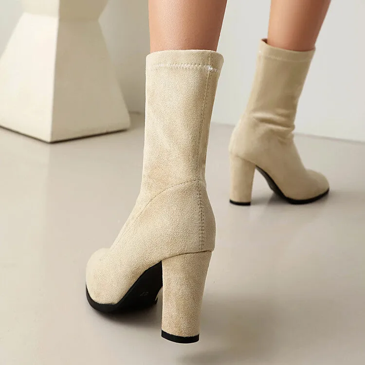Women's Pointed Toe High Heel Short Boots