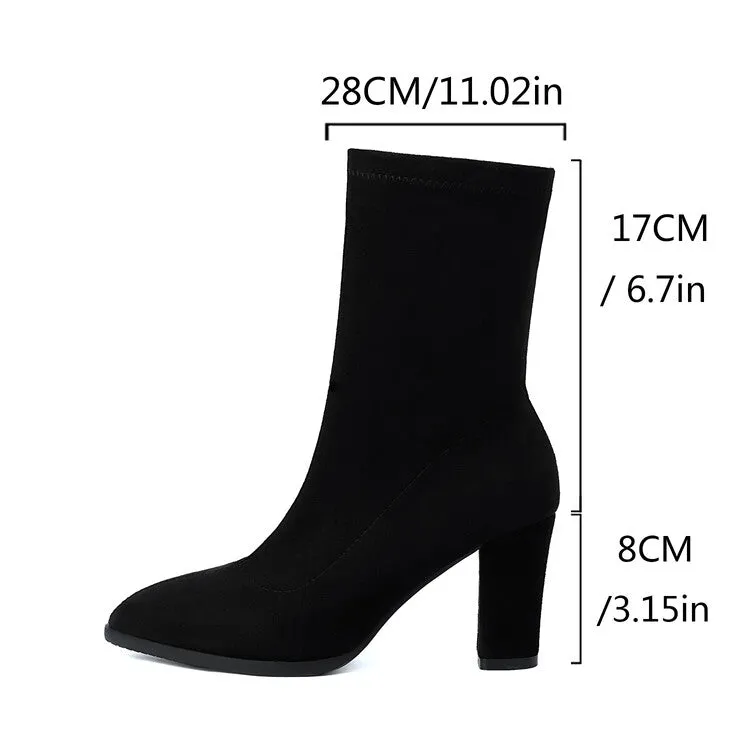 Women's Pointed Toe High Heel Short Boots