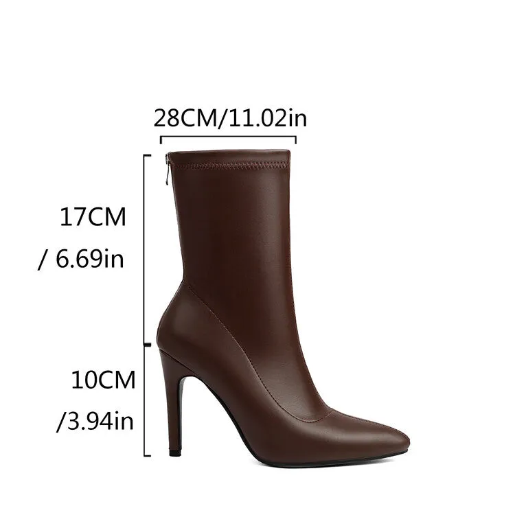 Women's Pointed Toe Stiletto Heel Short Boots