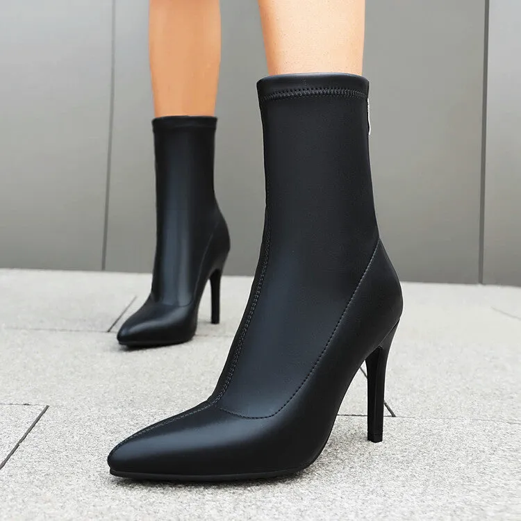 Women's Pointed Toe Stiletto Heel Short Boots