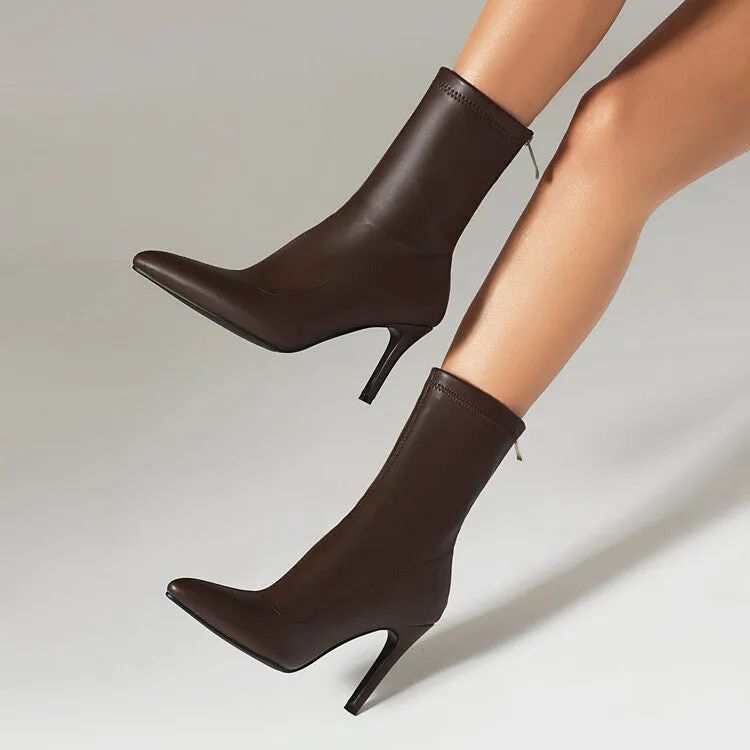 Women's Pointed Toe Stiletto Heel Short Boots