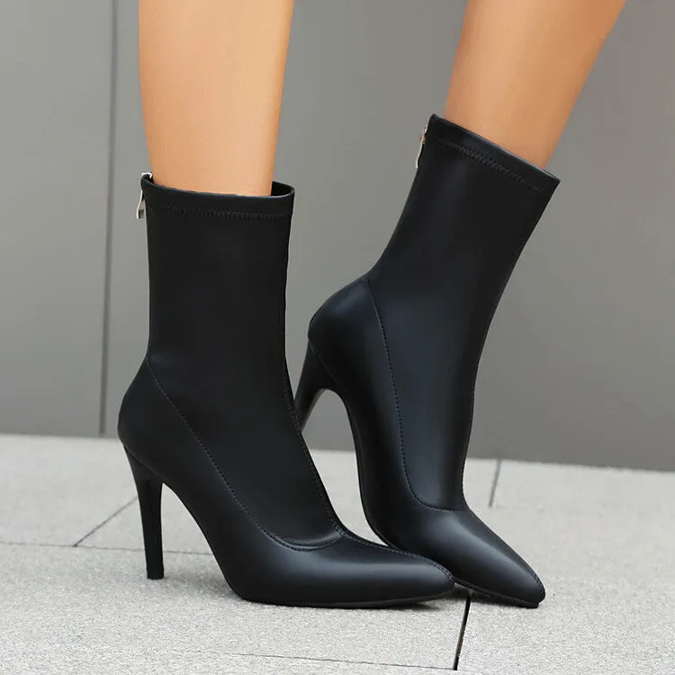Women's Pointed Toe Stiletto Heel Short Boots