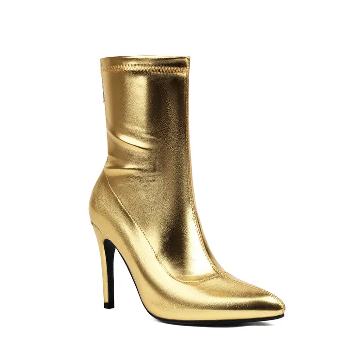 Women's Pointed Toe Stiletto Heel Short Boots