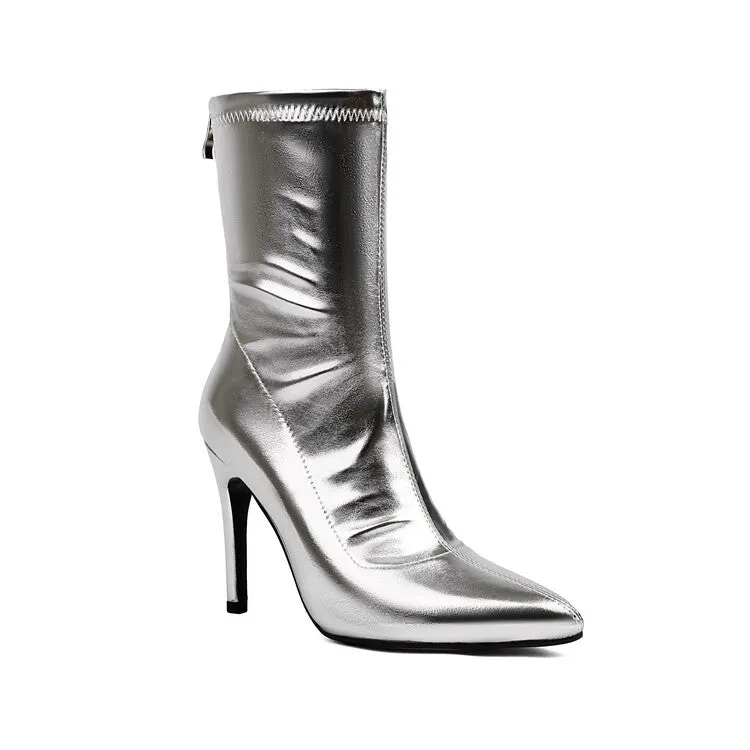 Women's Pointed Toe Stiletto Heel Short Boots