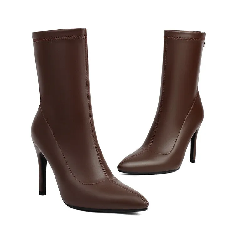 Women's Pointed Toe Stiletto Heel Short Boots