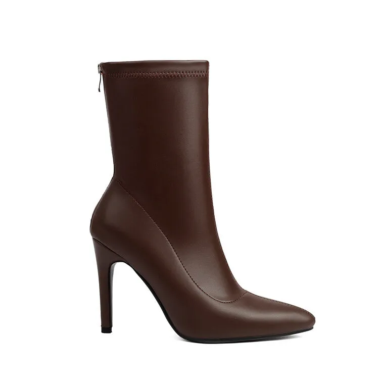 Women's Pointed Toe Stiletto Heel Short Boots