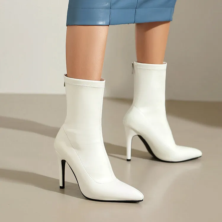 Women's Pointed Toe Stiletto Heel Short Boots