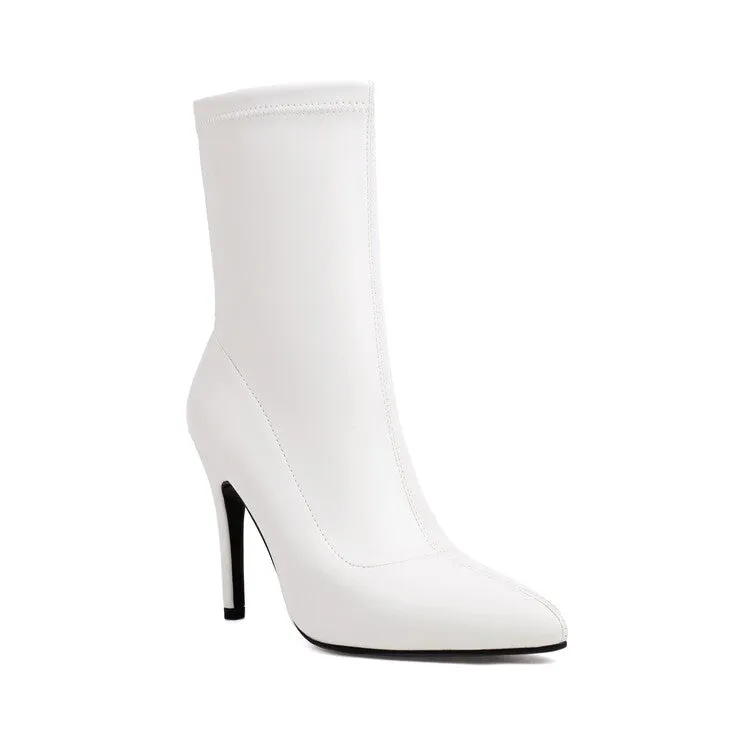 Women's Pointed Toe Stiletto Heel Short Boots