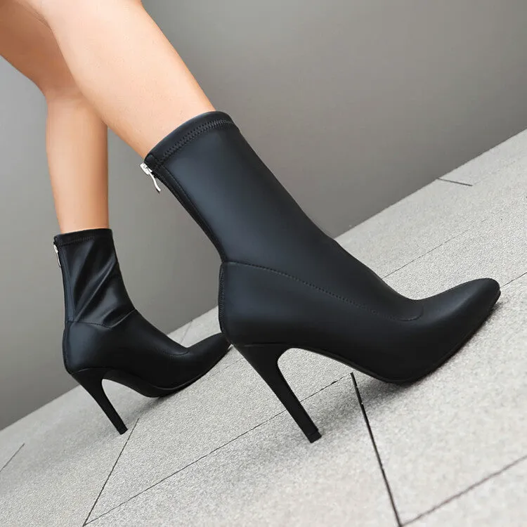 Women's Pointed Toe Stiletto Heel Short Boots