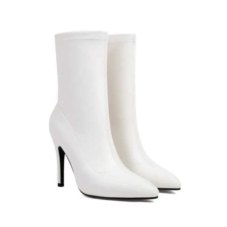 Women's Pointed Toe Stiletto Heel Short Boots
