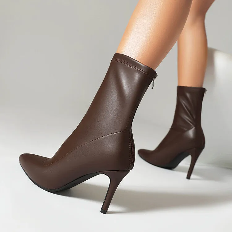 Women's Pointed Toe Stiletto Heel Short Boots