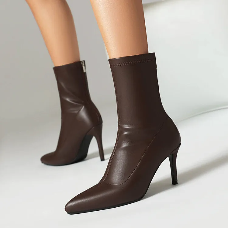 Women's Pointed Toe Stiletto Heel Short Boots