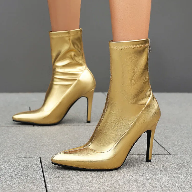Women's Pointed Toe Stiletto Heel Short Boots
