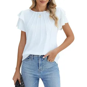 Women's Ruffle Short Sleeve Shirts