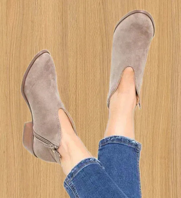 Women's Sexy V-Neck Ankle Boots, Fleur Rousse