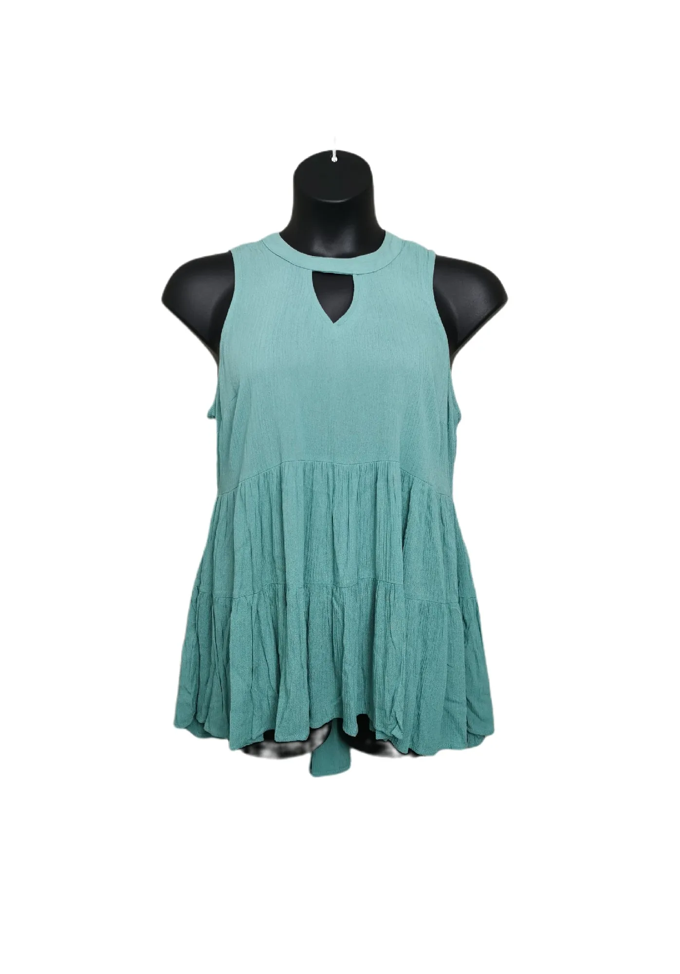 WOMENS SIZE 0 (12) - TORRID, Soft Green, Sleeveless Dress Top EUC B33
