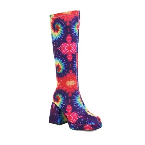 Women's Snake-printed Pu Leather Square Toe Block Chunky Heel Platform Knee High Boots