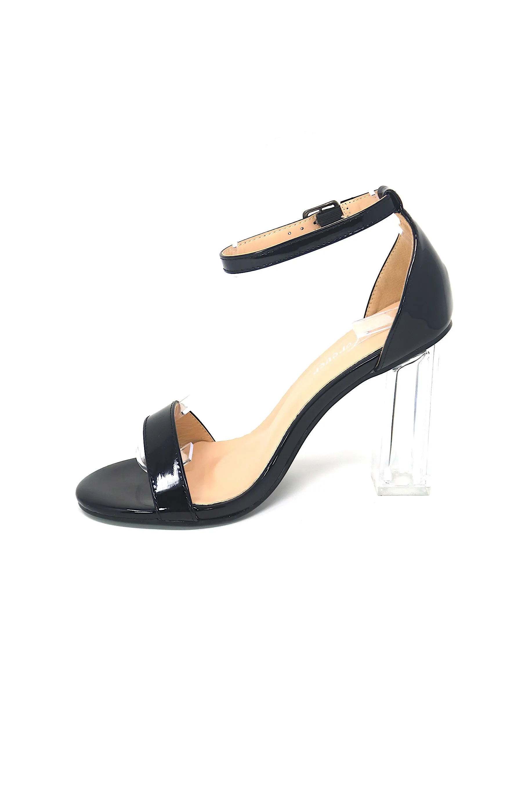 Women's Transparent Clear Chunky Block High Heels