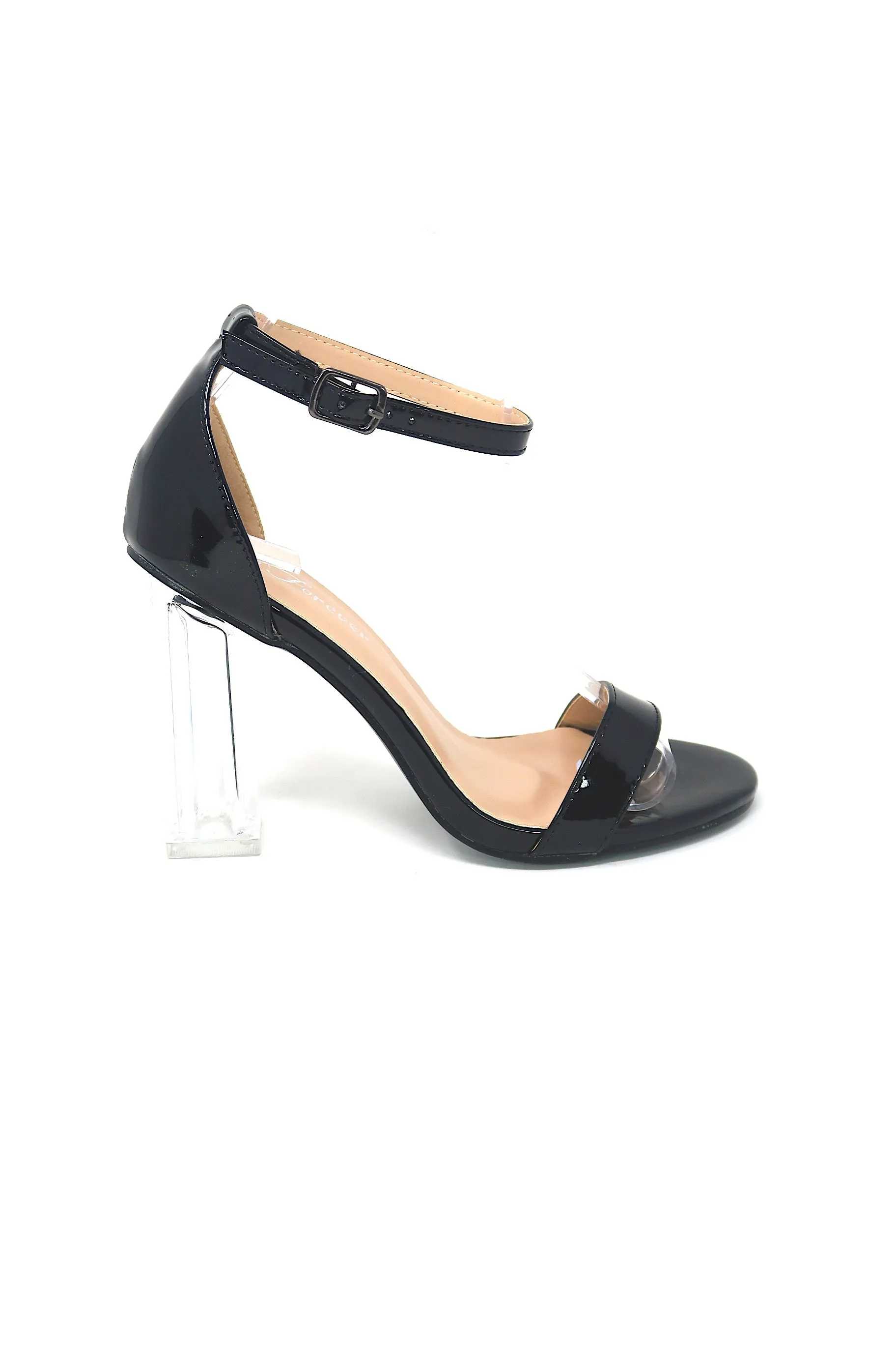 Women's Transparent Clear Chunky Block High Heels