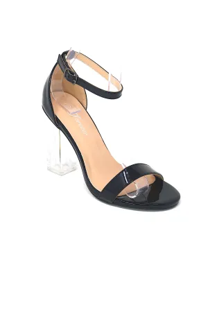 Women's Transparent Clear Chunky Block High Heels