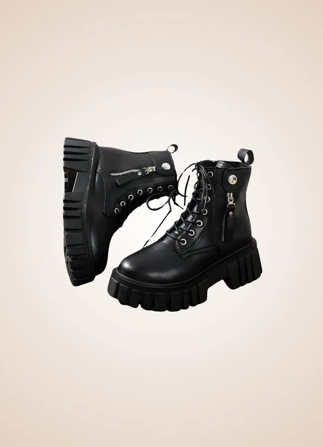 Women's Zipper Steampunk Ankle Boots