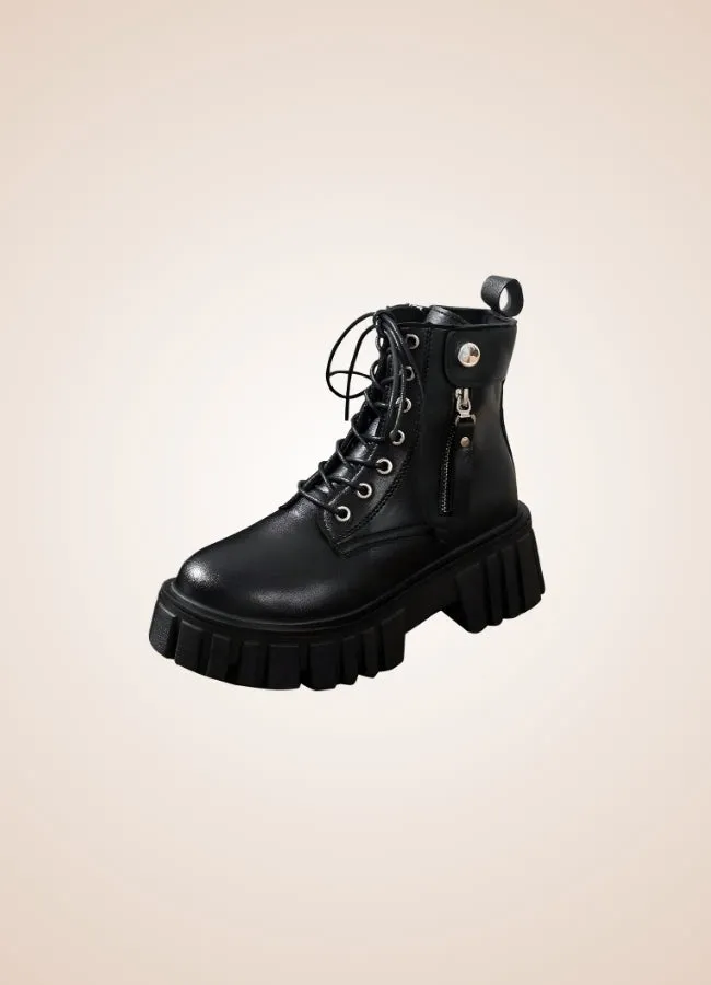 Women's Zipper Steampunk Ankle Boots