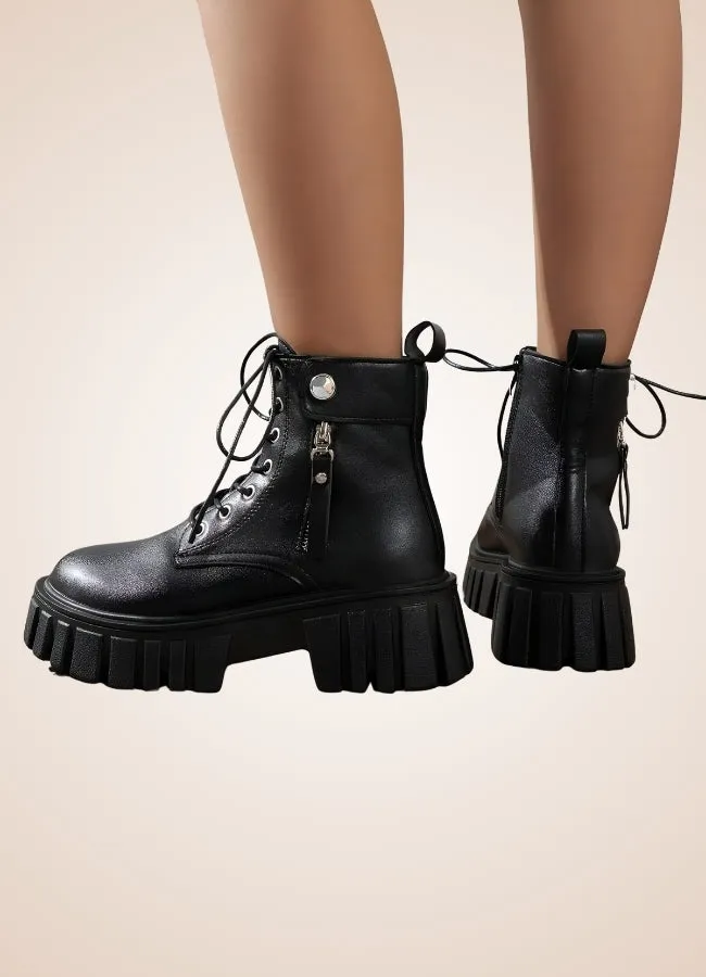 Women's Zipper Steampunk Ankle Boots