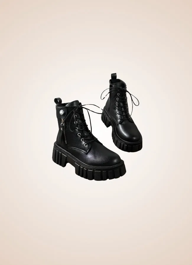 Women's Zipper Steampunk Ankle Boots