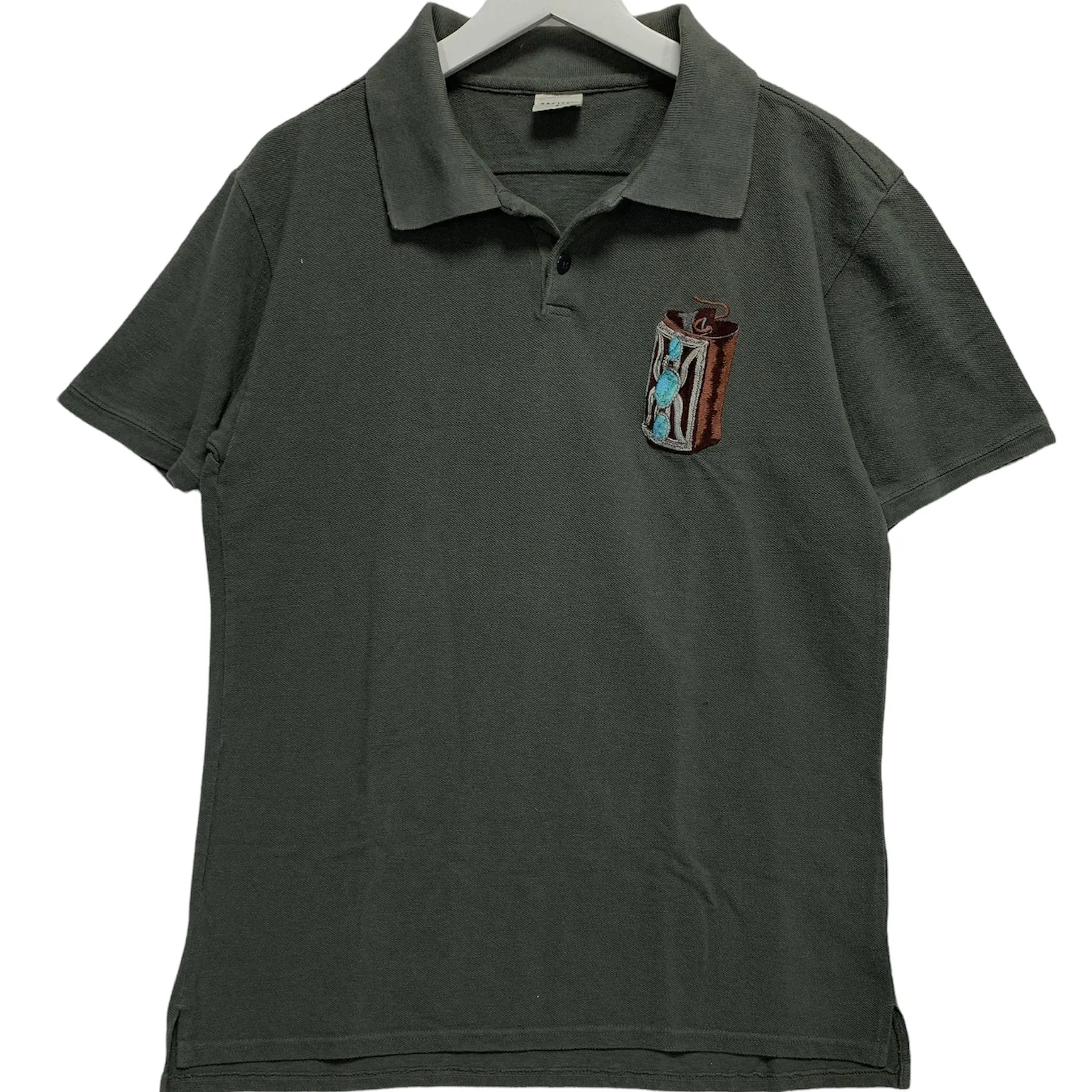 [XL] Kapital Native Sashiko Polo Shirt Olive