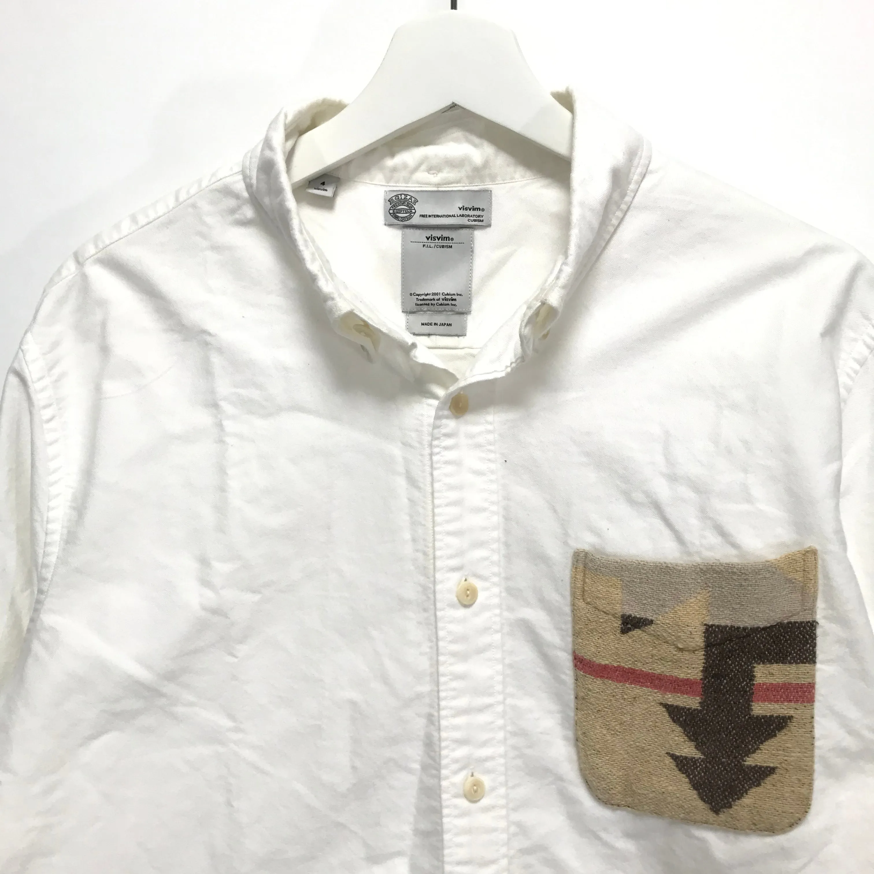 [XL] Visvim 16AW V V Native Blanket Pocket Shirt L/S Giza White