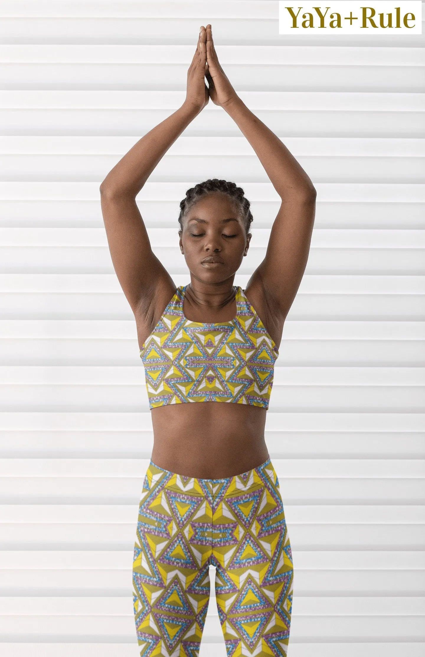 Yellow Purple African print Leggings