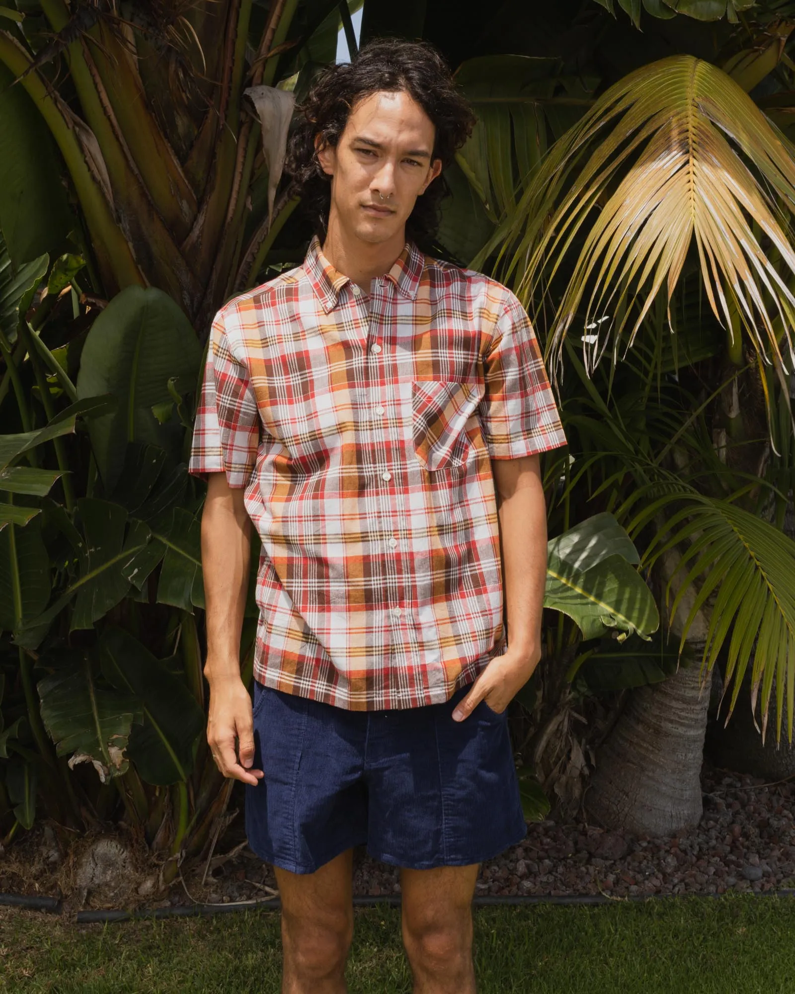 Yellow Rat Madras Shirt- Brown