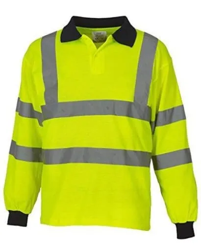 Yoko Hi-Vis 2 Band Long Sleeve Polo Shirt -HVJ310-3M