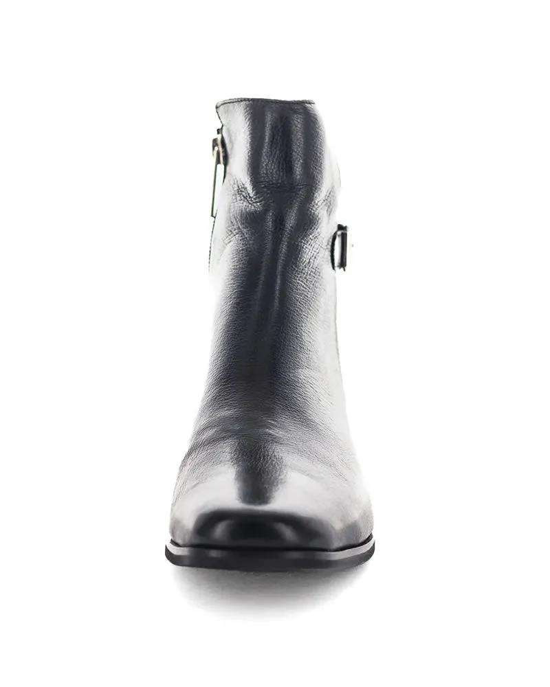 Zola Harol Black Leather Ankle Boots