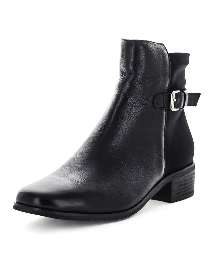 Zola Harol Black Leather Ankle Boots