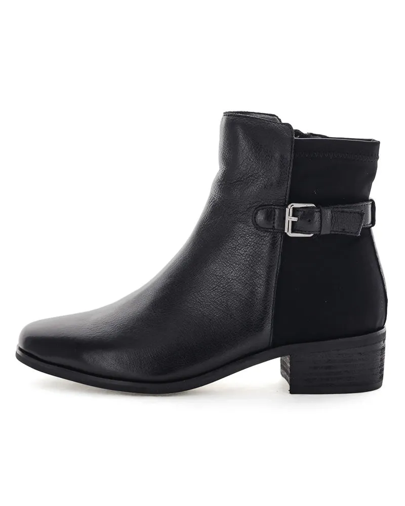 Zola Harol Black Leather Ankle Boots