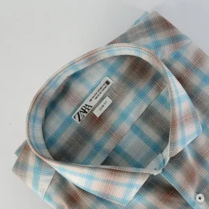 ZR Blue & Brown Checkered Shirt
