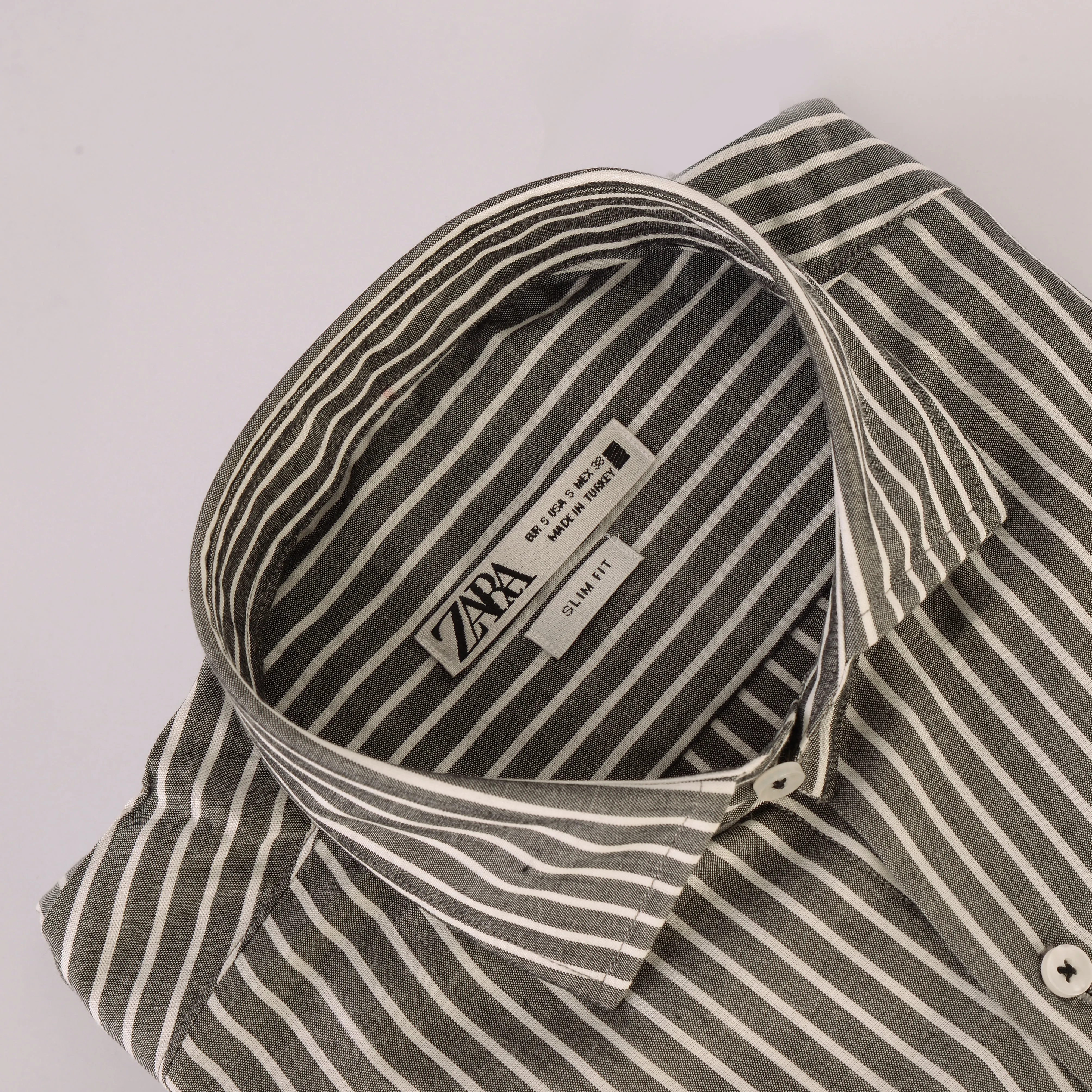 ZR Grey Faded Narrow Stripes Shirt