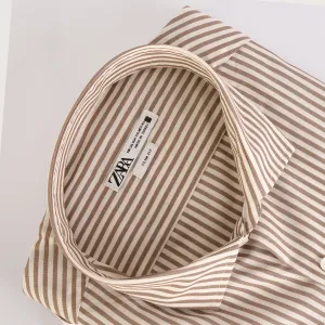ZR White & Brown Stripes Shirt